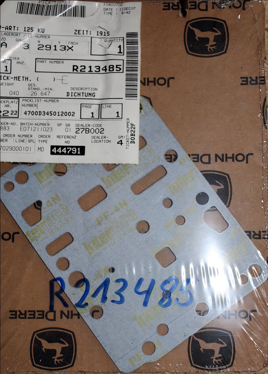 JOHN DEERE R213485 DICHTUNG
