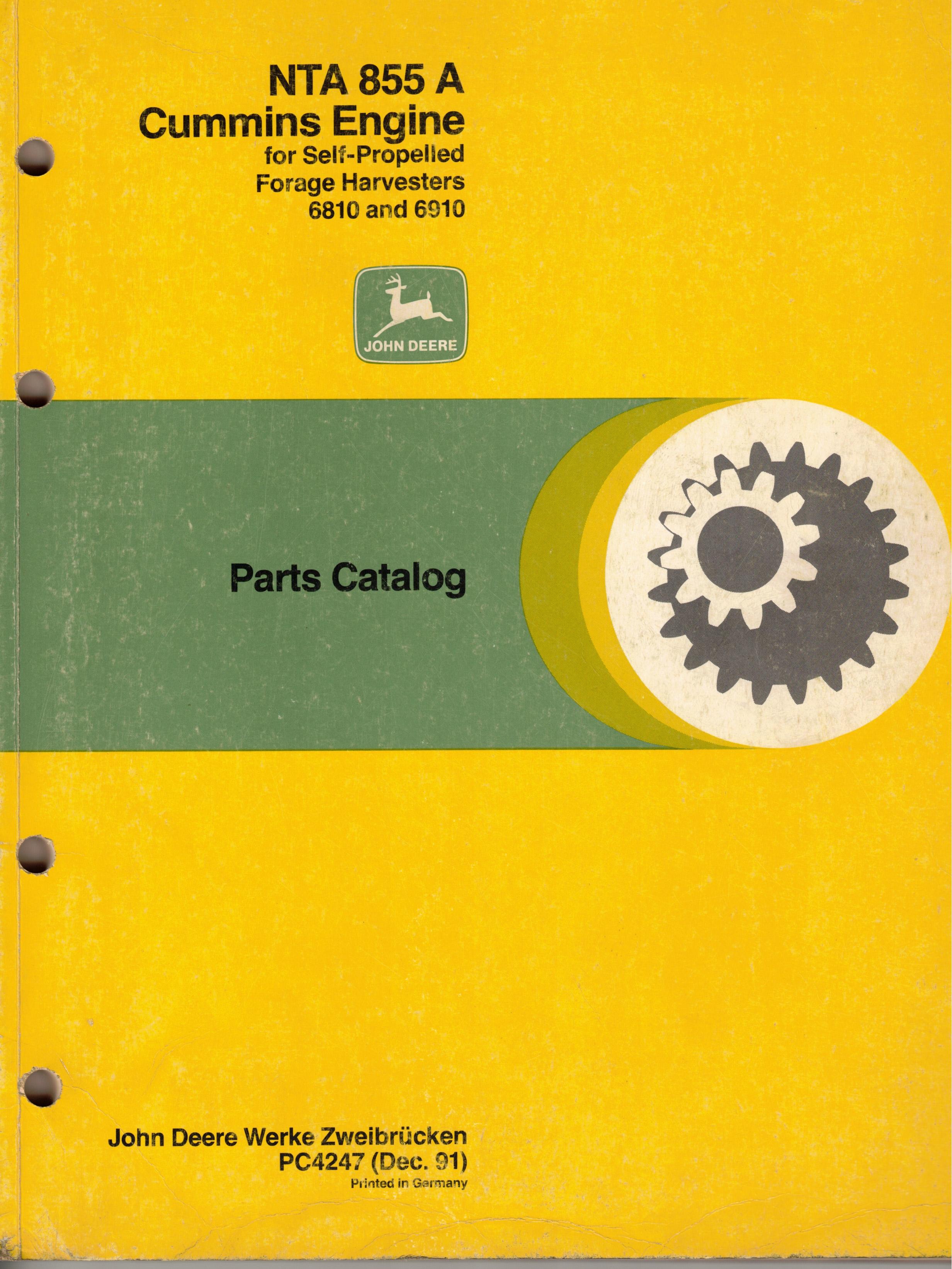 Ersatzteilekatalog John Deere NTA 855 A 