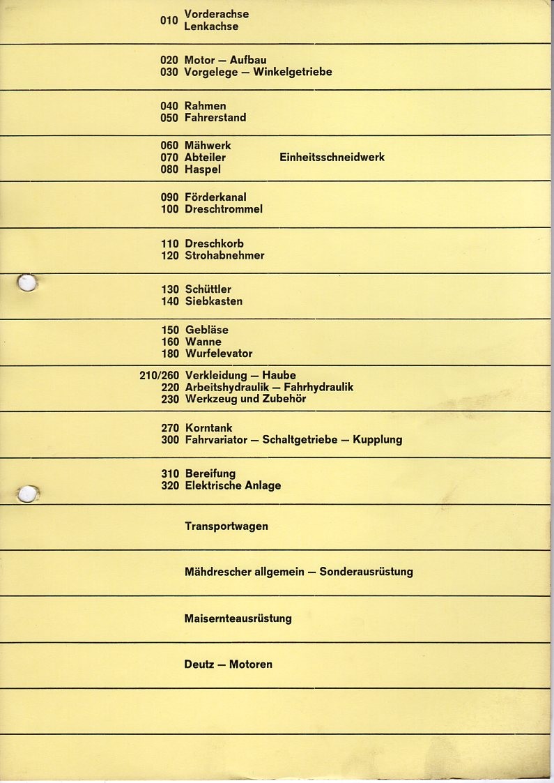 Service-Informationen Mähdrescher Deutz M 1320