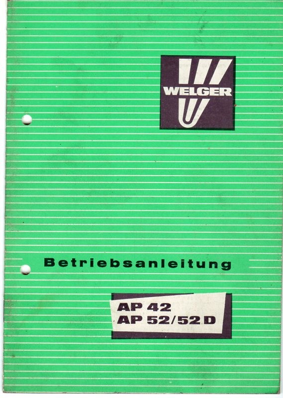 Betriebsanleitung Presse Welger AP 42